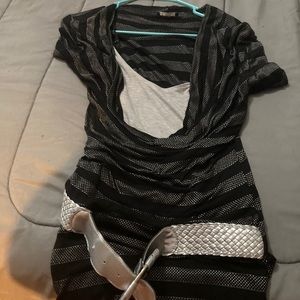 Long shirt with belt